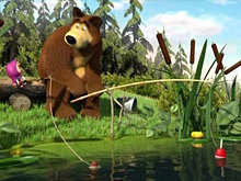 Маша и медведь: На рыбалке