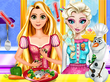 Принцессы Диснея: Эльза и Рапунцель кулинарные соперники